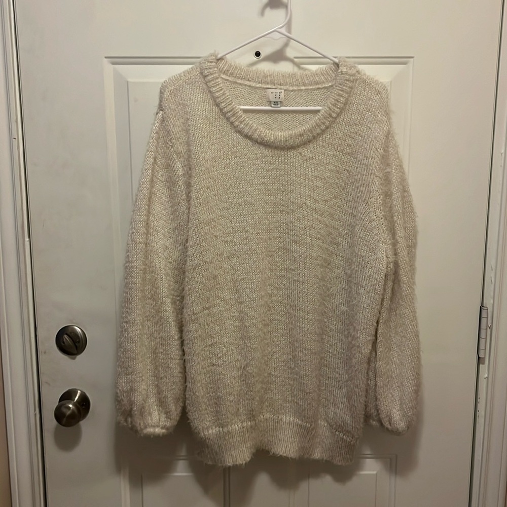 White oversized sweater